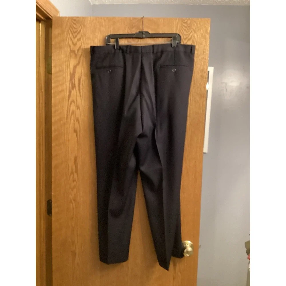 LUCA ROSSI ITALIA MEN'S  BLACK  SLACKS  38 W 30‎ INSEAM PLEATED 100% WOOL